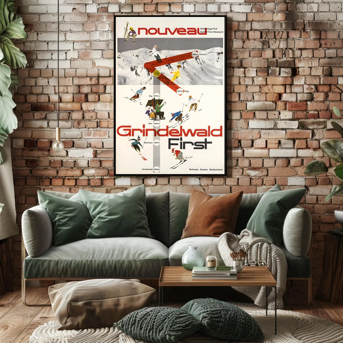 Grindelwald First Ski Resort Poster