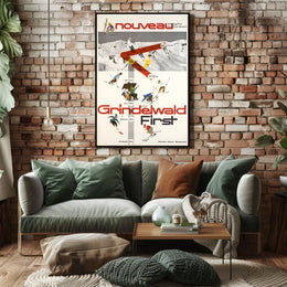 Grindelwald First Ski Resort Poster