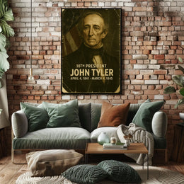 John Tyler 10th President of the United States Damaged Photograph Poster