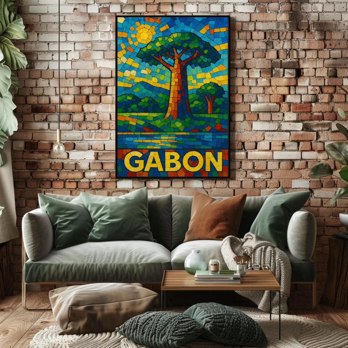 Gabon Mosaic Art Poster