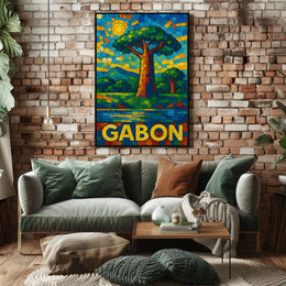 Gabon Mosaic Art Poster