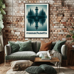 Tranquil Lighthouse in Massachusetts Poster