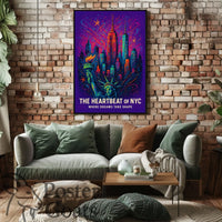 Vibrant New York Cityscape Poster with Modern Urban Art