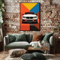 Bold and Dynamic Automotive Art Poster PosterGoat