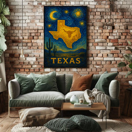Texas Under a Starry Sky Poster