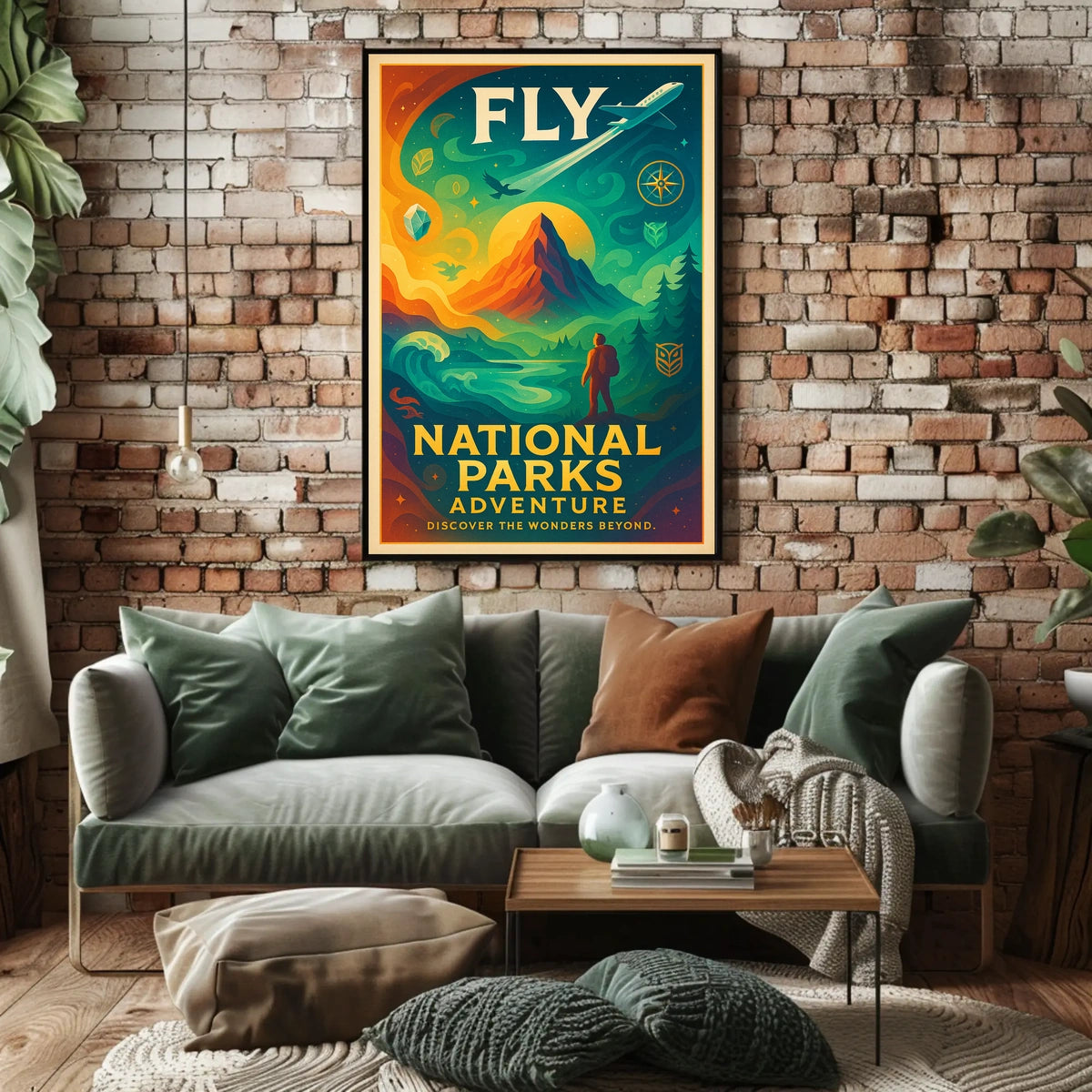 Fly to National Parks Adventure Poster