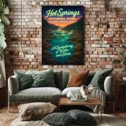 Hot Springs National Park A Symphony of Water and Stone Poster