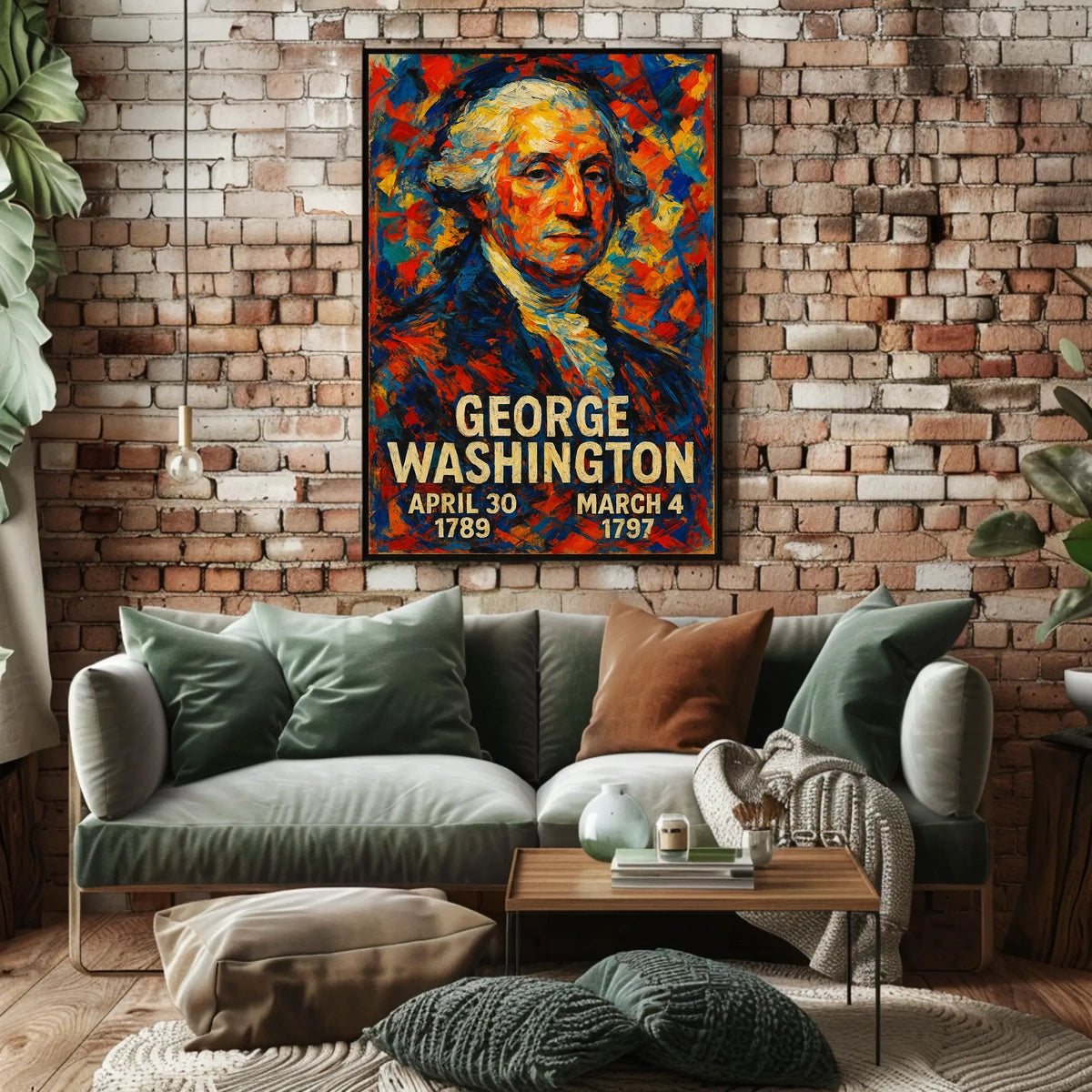 George Washington 1st President of the United States Glitch Hop Art Poster