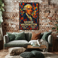 George Washington 1st President of the United States Glitch Hop Art Poster