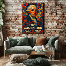 George Washington 1st President of the United States Glitch Hop Art Poster