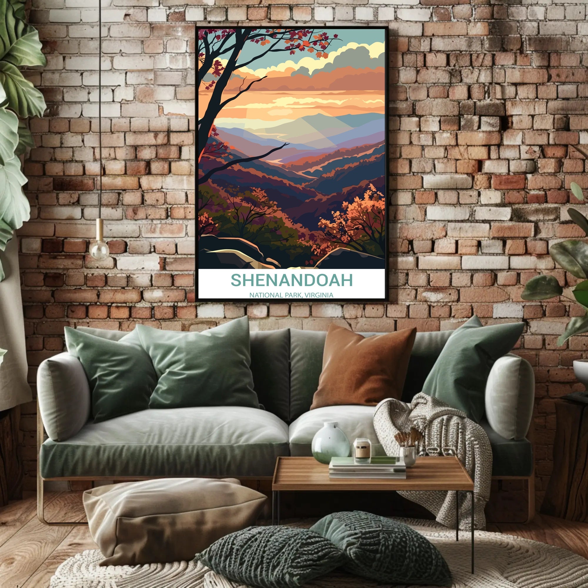 Scenic Shenandoah National Park Autumn Landscape National Park Poster