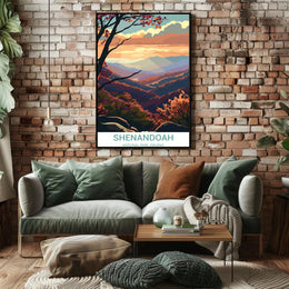 Scenic Shenandoah National Park Autumn Landscape National Park Poster