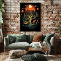 Futuristic Cosmic Landscape Poster