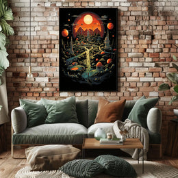 Futuristic Cosmic Landscape Poster