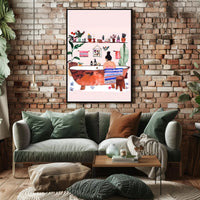 Serene Bath Time Poster