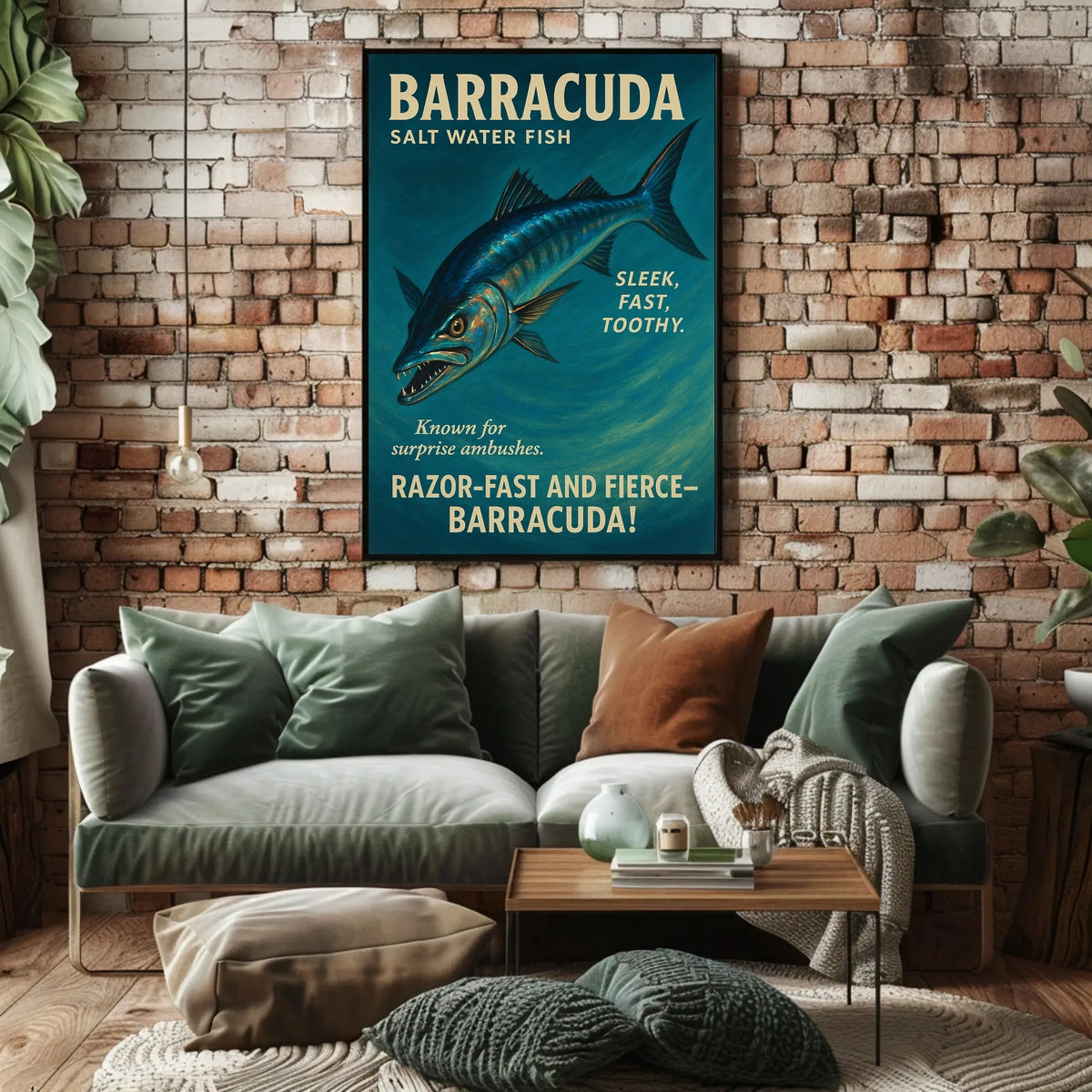 Barracuda Salt Water Fish Poster