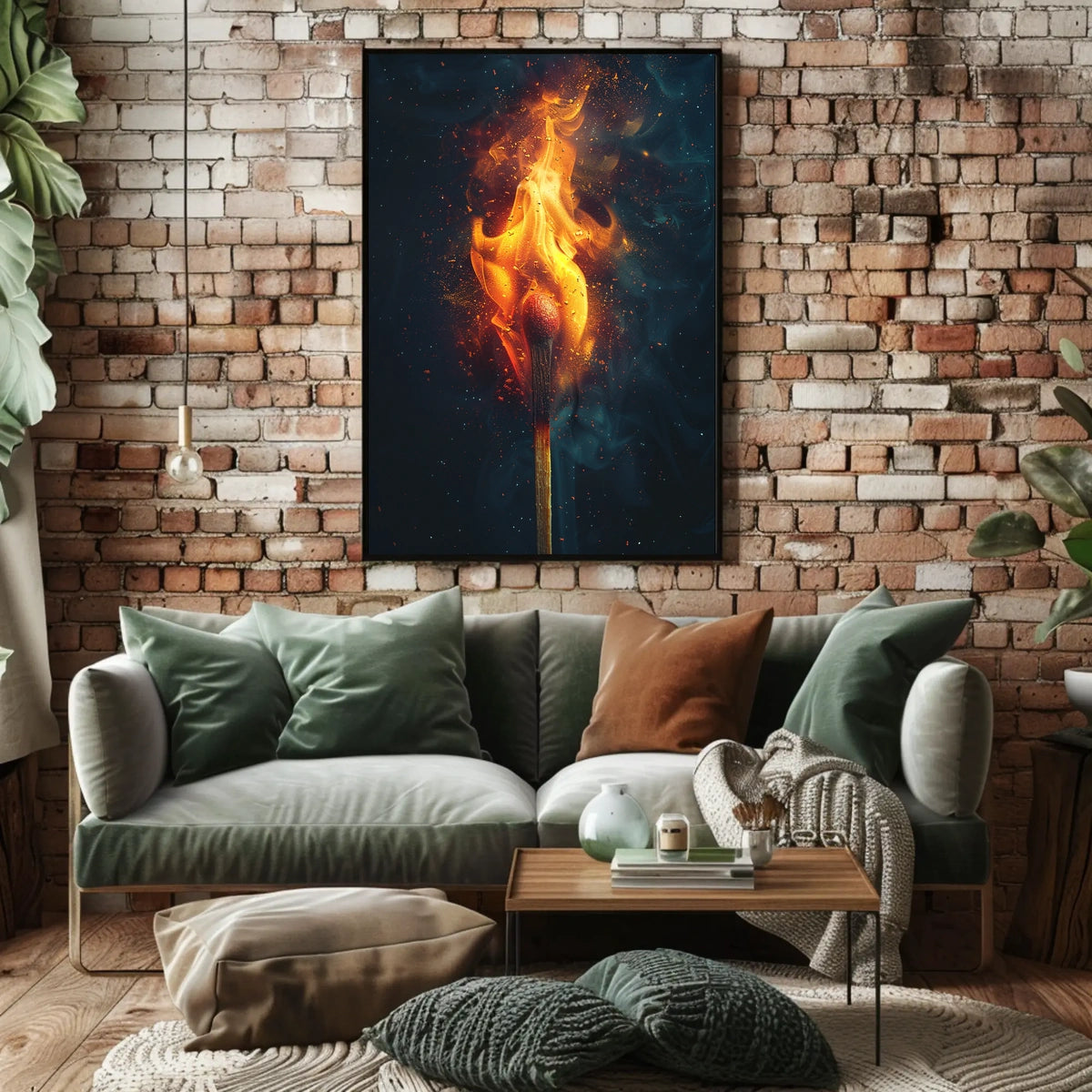 Ignite Your Space: Vivid Flames Art Poster