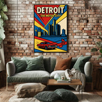 Detroit Vintage Travel Poster Wall Art Print