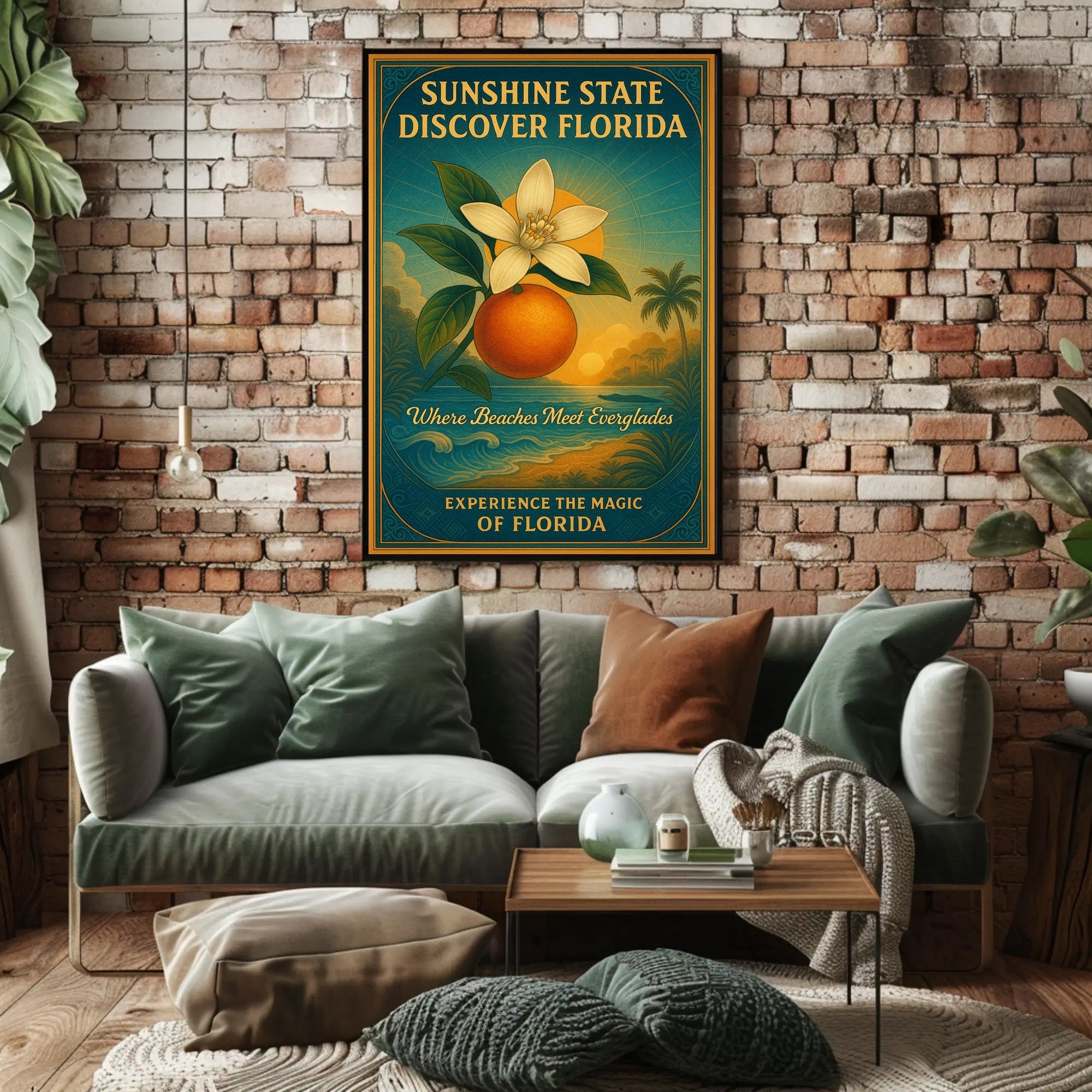 Florida Sunshine State Travel Poster Vintage Print