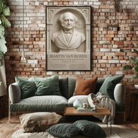 Martin Van Buren Bust Vintage Historical Presidential Poster