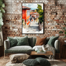 Bulgaria Plovdiv Old Town Colorful Streets Poster