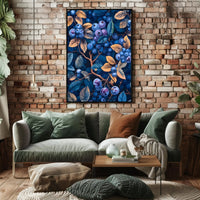 Blueberries and Foliage Artistic Design Artistic Poster