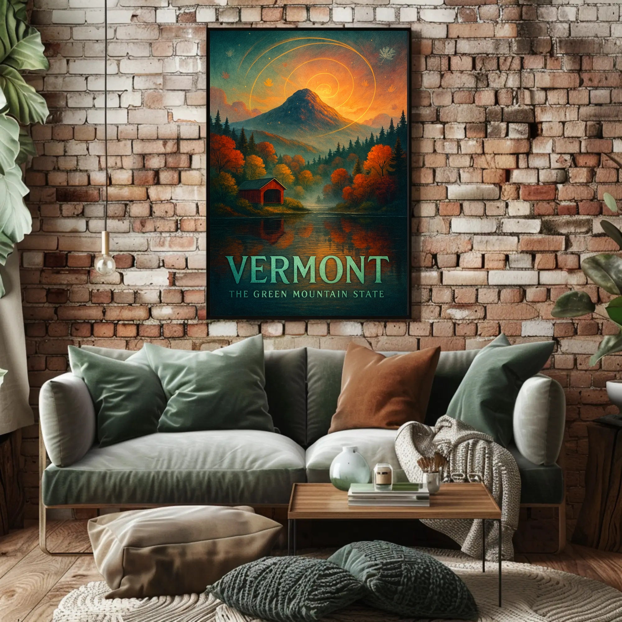 Majestic Autumn Mountain: Artistic Poster