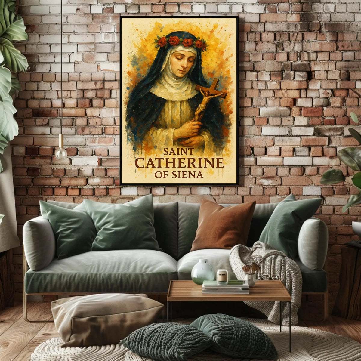 Saint Catherine of Siena In Heritage-Inspired Cultural Poster