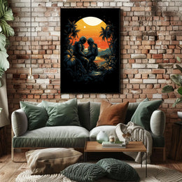 Cosmic Sunset Encounter Poster
