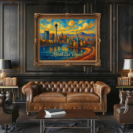 North Las Vegas Artistic Skyline Poster