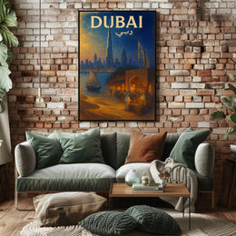 Dubai Cityscape Poster Tradition Modernity For Home Decor