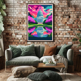 Vibrant Capitol Reflection Poster