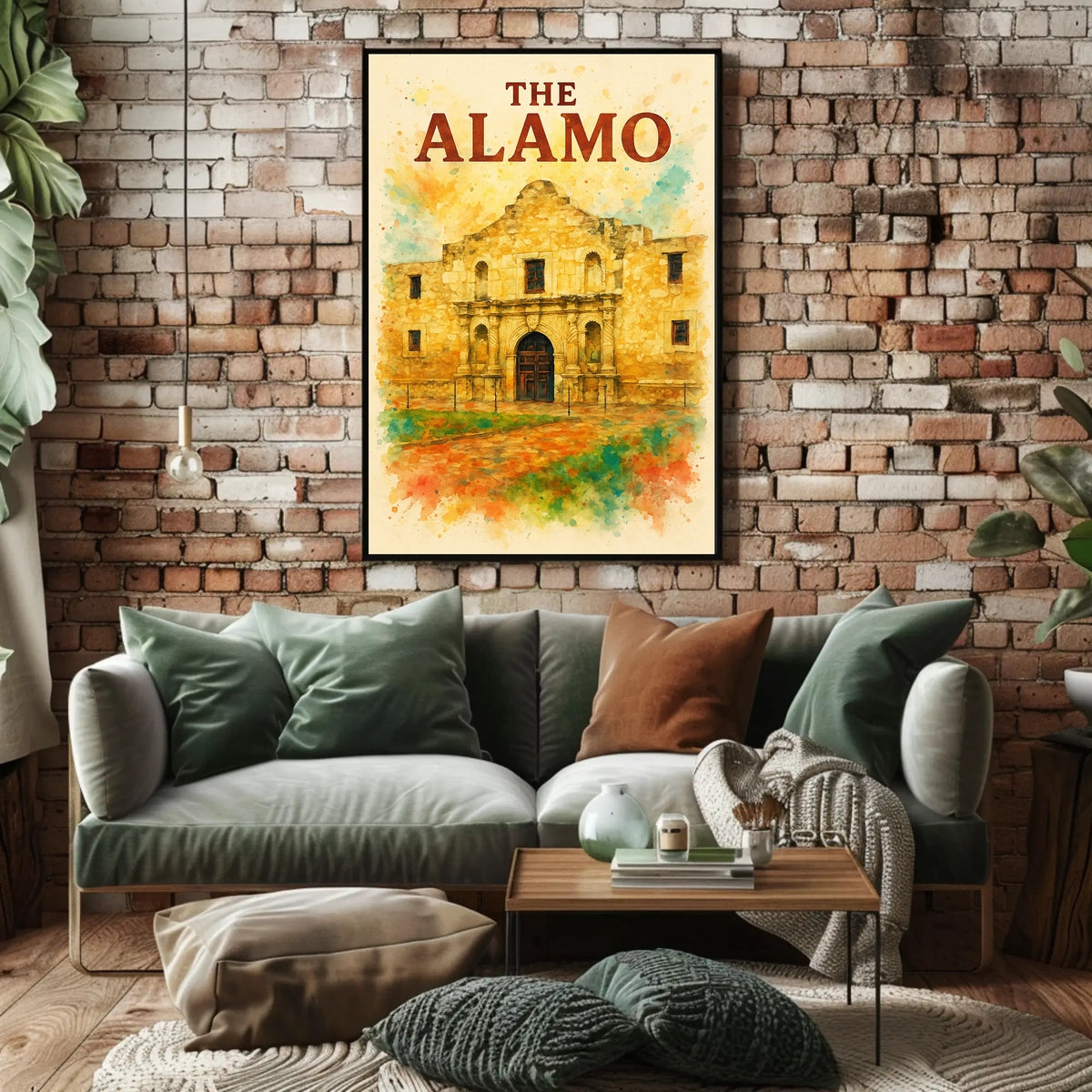 Alamo Watercolor Poster: Historic Texas Revolution Art