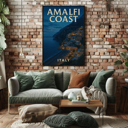 Amalfi Coast Italy Poster Wall Art 18x24 Inches Decor