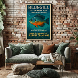 Bluegill Fish Vintage Illustration - Animal Poster