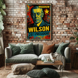 Woodrow Wilson 28th President of the United States Graffiti Pop Art Poster