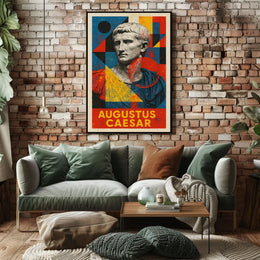 Augustus Caesar Bust Geometric Abstract Artistic Wall Poster
