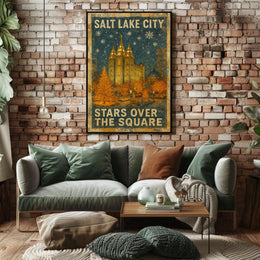 Stars Over The Square Salt Lake City Poster