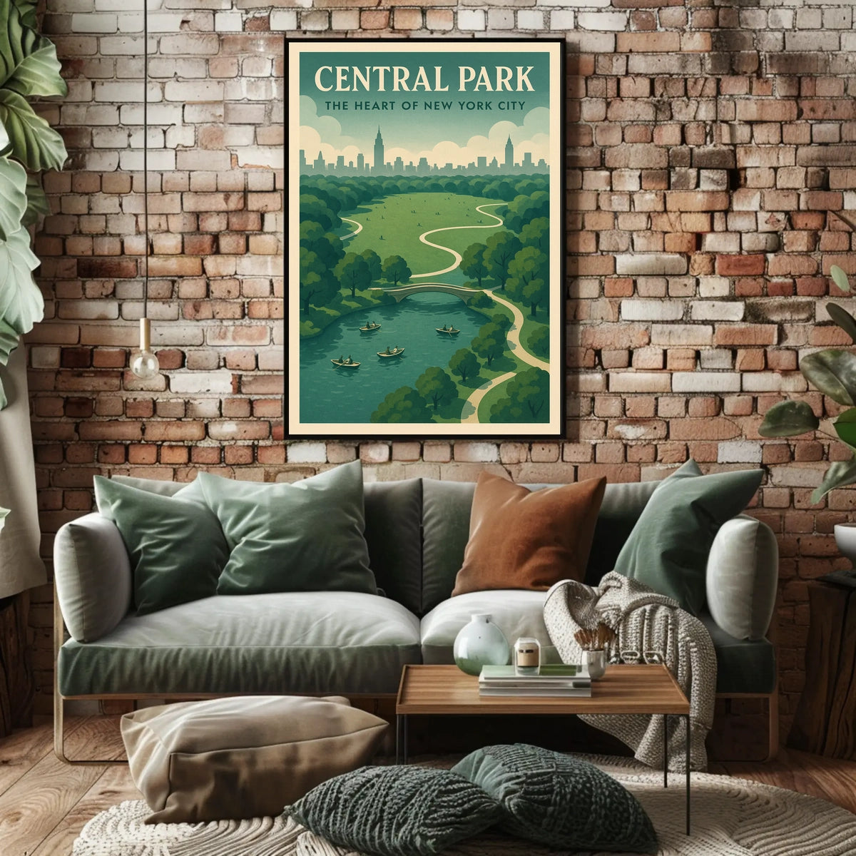 Central Park Skyline Art Travel Poster
