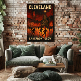 Cleveland Lakefront Glow Poster