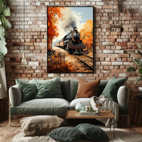 Autumn Journey By Train Poster