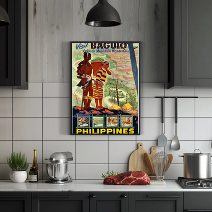 Baguio Philippines Vintage Travel Poster