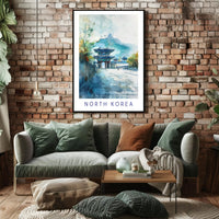 Traditional Korean Gate Scenic Art in Cultural Heritage Poster PosterGoat