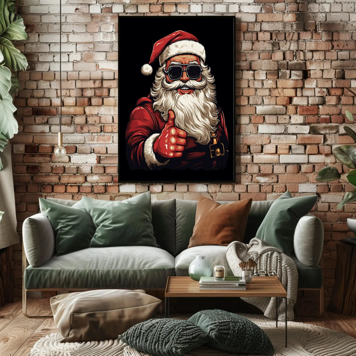 Santa's Classic Charm Art Print with Pop Culture Poster