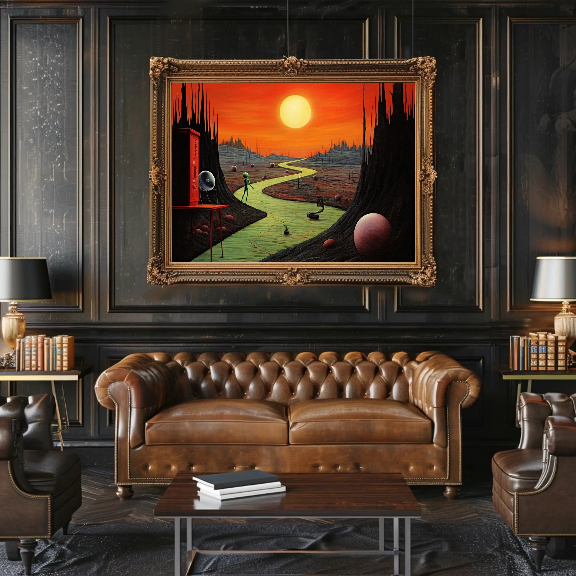 Surreal Alien Landscape Poster in Futuristic Sci-Fi Category