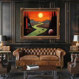 Surreal Alien Landscape Poster in Futuristic Sci-Fi Category