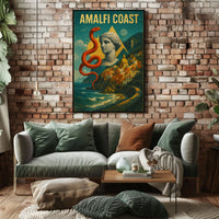 Amalfi Coast Artistic Impression Poster Wall Art Decor