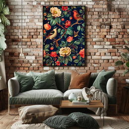 Enchanted Garden Birds Wall Art Print