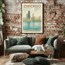 Chicago Skyline Lake Michigan Poster