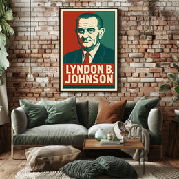 Lyndon Johnson Presidential Portrait Photography Poster